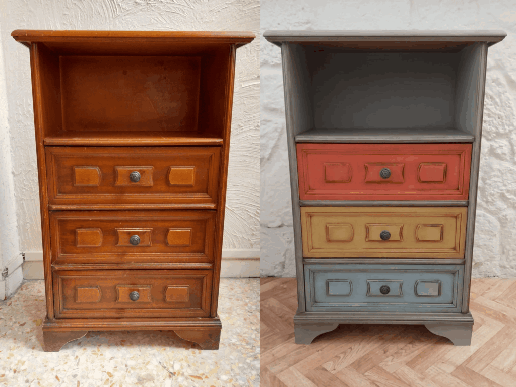 Petit meuble d'appoint-couleurs-peinture-patine